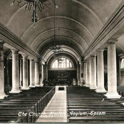 victorian postcard of horton chapel interior